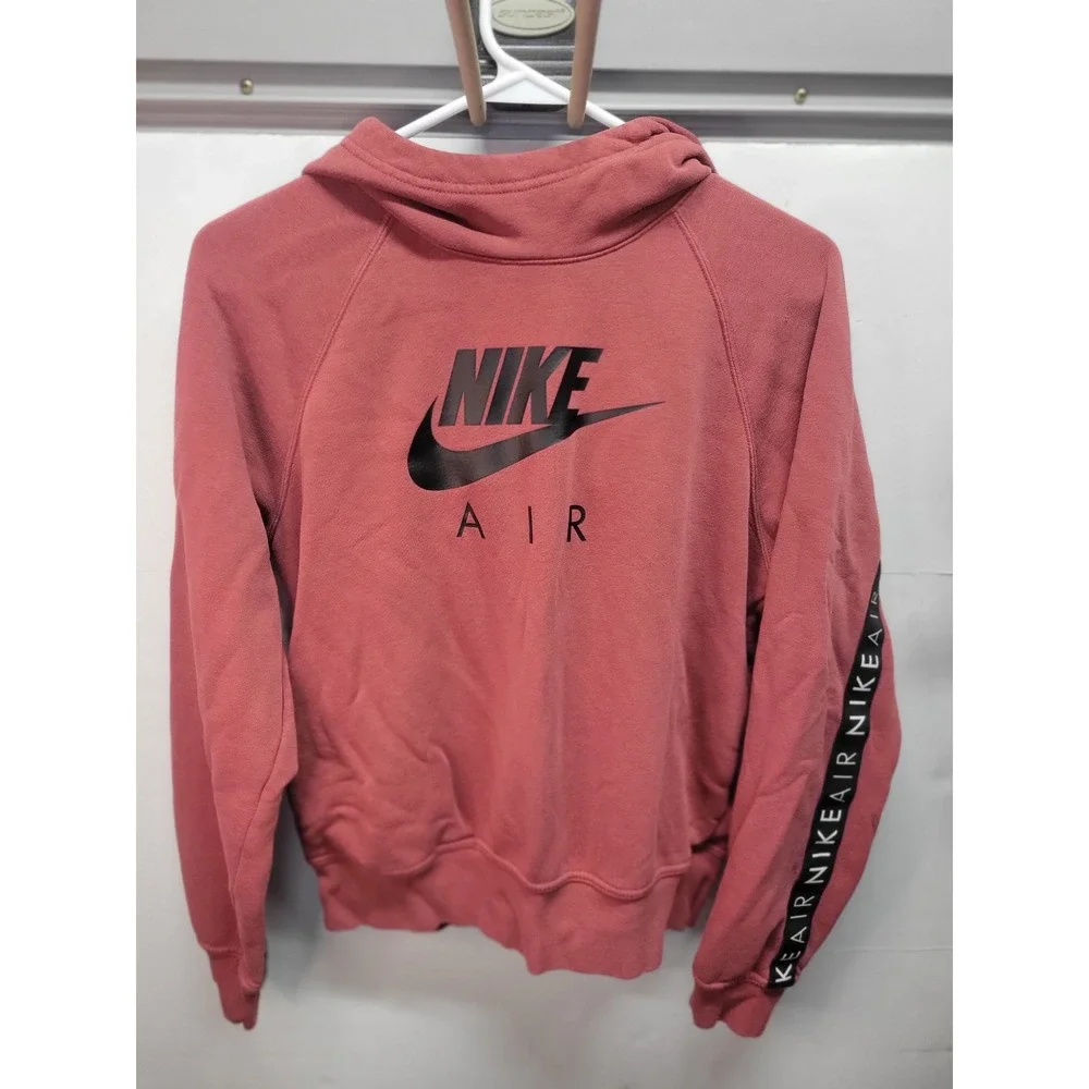 Nike Air‎ Hoodie Womens Small Pullover Sweatshirt Pink Logo Graphic
